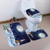 Dusch gardiner julbad matta wc toalettstol täckt toalett tapa inodoro dekoration badrum kommodskål mata
