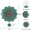 Cour et jardin Turbine, 30,48 cm Mandala Métalle en acier inoxydable 3d Décoration, terrasse arrière-cour art éolien extérieur cadeau de pelouse suspendue