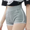 Cauvre Coton Yoga Shorts pour femmes Summer Sports Fitness Skinny Slim Pocket High Taist Gym Stretchy Gym Pants courts 240509