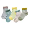 Kids Socks 0-3Y 5-Pair verpakking Groothandel Pasgeboren Baby Socks Zomer Digitale kleur Matching Baby Socks D240513