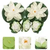 Flores decorativas 5pcs folhas flutuantes artificiais Poods de água realistas para o pátio de jardim em casa Patio Pond Aquarium Pool Wedding Party Party