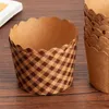 Cuilles jetables Paies moyennes à gâteau à muffins papier kraft Boîte d'emballage de mariage Décoration Moule de moule