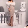 Urban Sexy Dresses Luxury Evening Sliver Shiny Prom Mermaid Lads Long Gown Party Wear Gowns Vestidos Drop Delivery Apparel Womens Cl DHO20