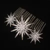 Clip per capelli Accessori per matrimoni nuziali Crystal Star Combs Gioielli per donne Rhinestone Bride Helpiece Party Damigella Regalo