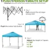 Tält och skyddsrum 10x10 pop-up tak tält med sidoväggar 6 fickor patenterade en push enkel installation för 1 person ventilerad tak canopyq240511