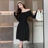 Casual Dresses Fashion Ladies Knitted Short Women Sweet Sweater Chic Sexy Off-Shoulder Slim Bodycon Dress Mujer Vestidos Street Clothes