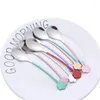 Koffiescheppen 1-5 stks Creatieve lepel Bar Tool Kerstcadeaus Melk kinderen Lepels roestvrijstalen dessert snack schep ronde