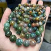 Очарование браслетов JD Natural Stone India Agate Chakra Bears Bracelet Женщины мужчины эластичная исцеление энергия йога Будда браслеты браслеты подарки Y240510