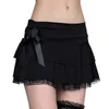 Röcke koreanischer Stil Kawaii Lolita Minirock Frauen Gothic High Taille Rüschenstufe Spitze süßes Mädchen Sommer Harajuku Y2K