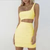 2024 Sommer Neue Frauen -Schulter -Brust sexy Nachtclub Hip Wrap Kleid F51326