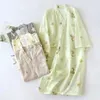 Accueil Vêtements Femmes et robes Men de nuit mince Men de pyjamas Amours de bain Summer Gauze Robe japonais printemps automne femme coton kimonos