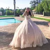 2022 Stunning quinceanera dresses See Though Top Sweetheart Lace-up Applique Ball Gowns Prom Sweet 16 Dress robes de soiree Evening Wea 2918