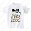 Family Matching Zoo Animal Party Birthday Tshirt Wild One Clothes Kids Boy Shirt Party Girls TShirt Children Outfit Custom Name 240508
