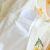 Dames slaapkleding 2024 lente/zomer pyjama set katoen crêpe v-neck vest dames tweedelige dames met borst zacht huiskleding