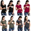 Maternity Dresses Short Sleeve Nursing Top for Breastfeeding T-Shirt Pregnant Womens Casual Hot Selling Maternity Tops Comfy T240509