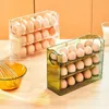 Lagringsflaskor 30 rutnät ägglåda flerskikts rackhållare kylskåp arrangör mat containrar fall dispenser kök arrangörer