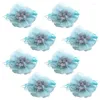 Decorative Flowers 8 Pcs Yarn Fabric Faux With Ribon Novelty DIY Accessories For Clothes Brooch Jewelry Shoes Buckle Making