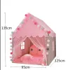 Portable Large Girls' Folding Tipi Tent - Pink Princess Party Castle Playhouse for Children's Room Decor