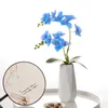 Dekorativa blommor PU Butterfly Orchid Artificial Flower Bonsai Ceramic Vase Set Home Living Room Wedding Decorations Ornament Moth Potting