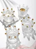 Candle Holders Crystal Glass Candlestick Crown Style Romantic Wedding Decoration Bar Party Living Room Bougeoir Home Decor