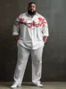 Zooy L-9xllarge Rozmiar Mens Business King Retro Retro Long-Sleeved Shirt proste spodnie Suit 240511
