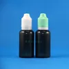 30 ml 100 datorer/parti LDPE Black Double Proof Plastic Droper Bottle With Thief Safe Child Safety Caps Squeezable för E Cig Jxuil Toaas