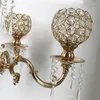 Titulares de velas 5 braços acrílico candelabras claro com pingentes de cristal Casamento castiçal mesa de casamento central peças de casa decoração