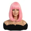 Temu wig straight bangs short straight wig female BOB wig synthetic wig full set