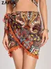 Skirts Zaf Bohemian Floral Mini Skirt For Women Printed Bottom Zipper Cloghet Tassel Tip Hem Short Dress Dresses Drop Delivery Apparel Dhfra