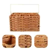 Panier de rangement de cuisine Panier de couverts couverts ustensiles Support rustique Organisateur de sacs à thé en plastique en bois en bois