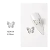 100Pcs 3D Nail Rhinestones Butterfly Charms Crystal Zircon Art Decorations Diamond Luxury Parts Accessories 240426