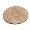 Tavol tabellini da 1 pc griglia rotonda geometrica sacra di guarigione in legno coasters placemat tazza di caffè tappetino tè