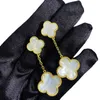 Seiko Edition Original Instagram Lucky Four Leaf Flower Quaste Ohrringe Internet Promi Nische vielseitige Ohrringe und Ohrringe im Fan Stilstil
