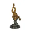 Figurines décoratines Bronze Frog Statue Figurine Copper Animal Fengsui Sculpture Metal Artists Art Kid