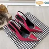 Designer Sandalen High Heels Avenue Patent Leder Slingback Pumpen Kleidschuhe mit Kiste Pink Lila weiße schwarze Hochzeit Sandale Luxus SL Damen Party Pantoffeln