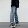 ファッションスタータオル刺繍バギージーンズパンツy2k服ストレートヒップホップコットンズボンパンタロンホムメンズジーンズ240507