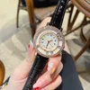 Fashion Diamond Womens Watches Top Brand Кожаный ремень 32 мм роскошные леди часы хрустальные наручные часы для женщин день рождения день Святого Валентина Рождественский подарок Relojes Mujer