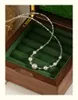 Colliers pendants Minar ins Fashion Colliers de perle de perle de perle d'eau fraîche pour les femmes cuivre argentée Bling Water Wave Chain Chain