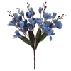 Flores decorativas 5 forks 20heads de seda de seda artificial simulação de buquê Magnolia Plant for Home Lar Room Decoração Fake Fake