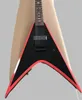 Custom Shop Rich Flying V Red Stripe Black E -Gitarre Floyd Rose Tremolo Bridge Whammy Bar, Diamond Phombus Inlay, schwarze Hardware