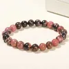 Bracelets de charme jd Stone Natural Ligne noire rouge RhodochroSSOSS Perles Bracelet Femmes Charmes Yoga Méditation Amulet Brangles Bangles Bijoux Vintage Y240510