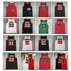 23 Michael Jor Dan 33 Scottie Pippen Basketball Jersey 91 Dennis Rodman Throwback rouge blanc noir Green Taille S-xxl