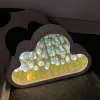DIY 클라우드 튤립 LED 나이트 라이트 미러 테이블 램프 침실 장식품 장식 미러 테이블 침대 옆 수제 선물