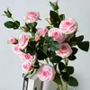 Flores decorativas de luxo 7 cabeças de estilo europeu rosa ramificação artificial decoração de casa FLORES ARTIFICIALES Decoração de casamento Artificielle