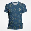 Cosmic Space Nebula Sun Star Moon T -shirt Dames Top zomer korte mouw bedrukt 240422