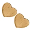Figurines décoratives en forme de coeur en forme de coeur écologique bambou bambou plateau en bois gastronomie café servant assiette fruit pain plats de pain collation pour la maison