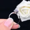 Wedding Rings Solid 14K Platinum AU585 PT950 1 Carat Twisted Arm Moissanite Diamond Ring Womens 18K Gold Gift Q2405113