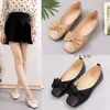 Casual Shoes Kawaii Ladies Footwear Cute Low Heel Elegant Women's With Bow Square Toe Slip On Trend Stylish Y2K A Chic E L