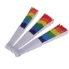 Feest gunsten gay rainbow pride fan plastic botten regenbogen hand fans lgbt evenementen regenbogen thema feesten geschenken 23cm 0510 s s s s s s s s-thema-thema-thema