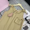 Vestidos casuais básicos Designer Idade do verão Reduzindo o estilo de menina doce Versão solta Versão de bolso emendado Tank Top Top Top ZZL9